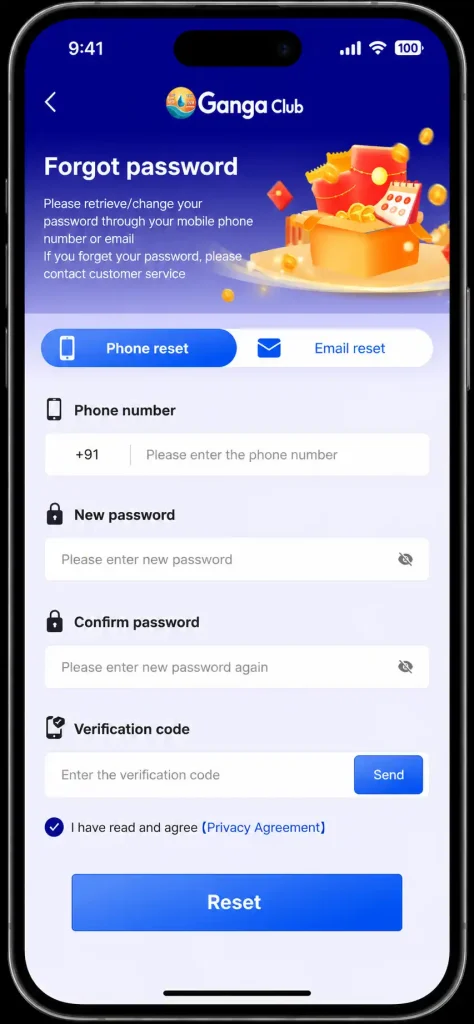 ganga club forgot password